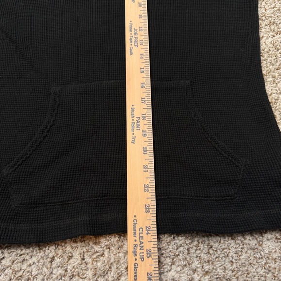 Polo Ralph Lauren Black Waffle Knit Hoodie Red Pony Logo Men's Medium Pullover - Picture 6 of 6